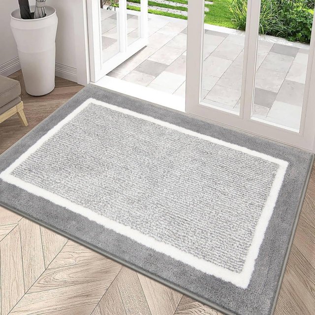 Indoor Door Mat ”x” Absorbent Dirt Resist Washable Front Door Mat Indoor Rugs for Entryway Non Slip Inside Floor Mats Low Profile Door Mats Entrance Mat Khaki