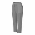 thumbnail image 5 of Women's Casual Pants Women High Waist Pants Pants With Pockets Wide Leg Cropped Pants For Women,Gray Women's Casual Pants M, 5 of 7