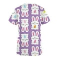 thumbnail image 5 of Luxalzxs Easter Women Fashion V-Neck Casual Short Sleeve Scrubs Tops Cute Print Working Uniform Workwear with Pockets, 5 of 5