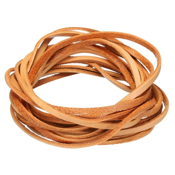 3.3 Yards 3mm Flat Leather Cord, Leather Lacing Strips for DIY Making Crafts Pure Brown
