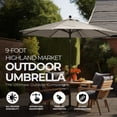thumbnail image 3 of Four Seasons Courtyard 9' Round Sling Fabric Highland Market Umbrella, Gray, 3 of 6