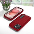thumbnail image 6 of Case for iPhone 15 Plus/14 Plus, Heavy Duty Durable Military Grade Shockproof Protective Non-slip Kickstand Soft Silicone Hard PC 2 In 1 Hybrid Cover Case for iPhone 15 Plus/14 Plus, Red+Black, 6 of 9