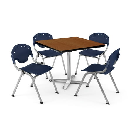 Red Kitchen Table And Chairs Set OFM Core Collection Breakroom Bundle, 42