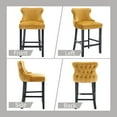 thumbnail image 5 of DONICK Velvet Counter Height Bar Stools,Upholstered Barstools Wing-Back Button Tufted Nailheads Trim Solid Wood Legs Kitchen Island Dining Room Pub(Yellow,Set of 4), 5 of 13
