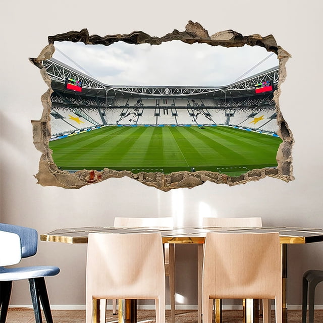 Adhesivos de pared 3D con diseño de estadio de fútbol, 40 x 60 cm, PVC