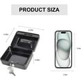 thumbnail image 2 of Pozyie Locking Steel Mini Cash Box with Removable Coin Tray and Key Lock for Kids,4.92" x 3.74" x 2.36",Black, 2 of 7