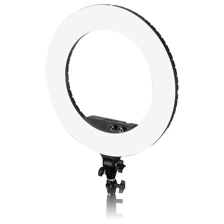 Fotodiox Vlog-LED-Ring-Pro-Blk 18 in. Selfie Starlite Vlog Bi-Color Dimmable LED Ring Light with Mirror & Mount, Black