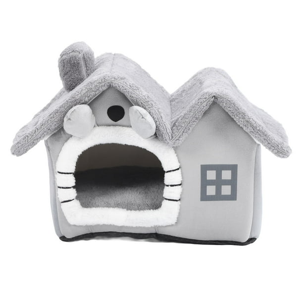 Casa De Cama Para Gatos, Casa Para Gatos De Fácil Montaje, Plegable, Gris Para Dormitorio