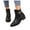 Black, variant on Boots for Women Fashion Buckle Short Booties Casual Round Toe Zipper Heeled Ankle Boots