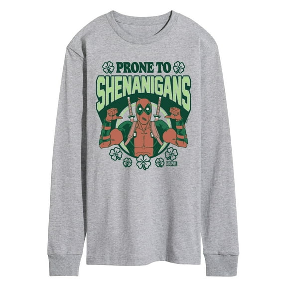 Marvel Deadpool - St. Patrick's Day Prone To Shenanigans - Men's Long Sleeve Graphic T-Shirt