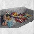 thumbnail image 6 of Fine Art Soft Flannel Fleece Blanket, Paintbrush Abstract Countryside Village with Blurry Color Effects Rural Landscape, Cozy Plush for Indoor and Outdoor Use, 70" x 90", Multicolor, by Ambesonne, 6 of 6