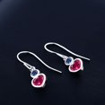 thumbnail image 3 of Gem Stone King 1.48 Ct Red Created Ruby Blue Created Sapphire 925 Sterling Silver Earrings, 3 of 3