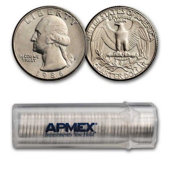 1986-P Washington Quarter 40-Coin Roll BU