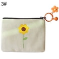 thumbnail image 2 of Flower Coin Purse Cute Canvas Zipper Change Pouch Mini Wallet Bag with Keychain, 2 of 10
