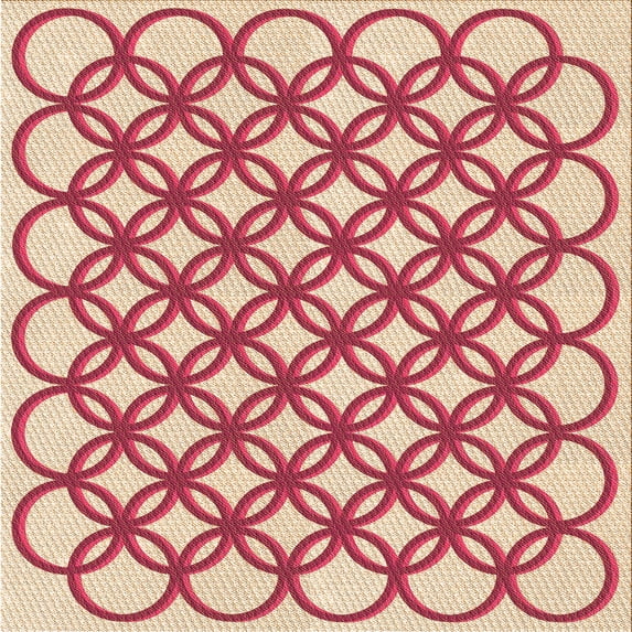 Ahgly Company Indoor Square Patterned Crimson Red Area Rugs, 8' Square
