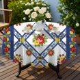 thumbnail image 4 of Pioneer Flower Floral Print Pattern Round Tablecloth 60 X 60 Inch, Wrinkle Resistant Wipeable Table Cloth for Kitchen Dining Picnic Patio Party, 4 of 6