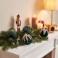 thumbnail image 6 of 12 Pcs Velvet Christmas Balls Ornaments Set Shatterproof Flocked Christmas Tree Ornament with Gold Glitter, Vintage Flocked Finish, Christmas Decorations for Tree Wreath Garland Mantle Stairs Decor, 6 of 6