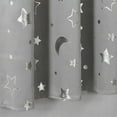 thumbnail image 3 of KeirineCC Blackout Star Curtains for Kids Room Nursery 2 Panel Sets 63 Inch Length, Grommet Silver Star and Moon Patterned Blackout Curtains Thermal Insulated Drapes for Man Bedroom,Gray, 3 of 9