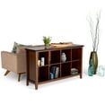 thumbnail image 3 of Simpli Home Artisan 57 inch Wide Solid Wood Transitional 8 Cube Storage Sofa Table in Russet Brown, 3 of 6