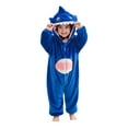 thumbnail image 6 of Toddler Halloween Animal Onesies Long Sleeves Cute Flannel Jumpsuit Hoodie Kids Dress Up Clothes Role-Play Party Blue, 7 M, 6 of 7