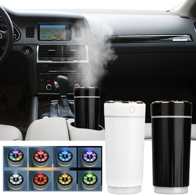 Portable Car Humidifier with Aromatherapy Diffuser & Colorful LED Lights for Office, Bedroom, and Travel