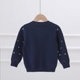 thumbnail image 4 of URMAGIC Toddler Girls Crewneck Cardigan Sweaters Long Sleeve Kids Button Cotton School Uniform Knit Tops Outwear, 4 of 12