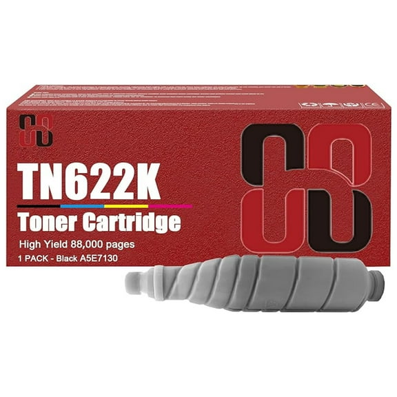 TN622 Toner Cartridges Compatible for Konica Minolta TN622K A5E7130 Black Toner Cartridge Work for Bizhub Press C1100 C1085 AccurioPress C6085 C6100 Printers