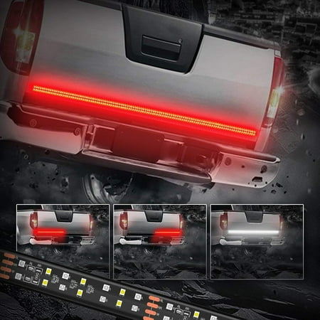 - 60 Inch LED Truck Tailgate Light Bar Strip Red/White Reverse Stop Turn Signal Running for SUV RV Trailer