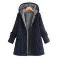 thumbnail image 3 of Aayomet Winter Coats For Women Women Light Rain Jacket Waterproof Active Outdoor Trench Raincoat with Hood Lightweight Plus Size for Girls,Navy 5XL, 3 of 4