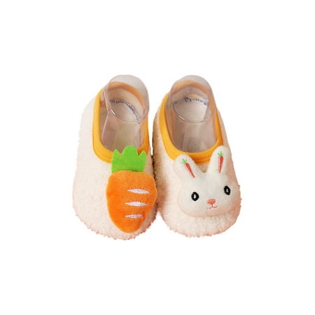 

SIMANLAN Infant Baby Floor Slippers Prewalker Sock Shoes Plush Lined Ankle Socks Toddlers Kids Comfort Trainers Boys Girls Soft Sole Crib Shoe White Rabbit 9C