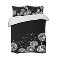 thumbnail image 2 of White Dandelion Queen Size Down Alternative Comforter, Lightweight Comforter Quilt Bedding Set with Pillow Shams Spring Flowers Botanical Vintage Black All Seasons Bed Comforter Duvet Insert 90"x96", 2 of 7