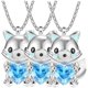 thumbnail image 1 of Cadenas con Dije Imitacion FoxNeck02 3 Pzas Collar Zorro/Corazón Plata/Azul Metal. High Monaco MXFON-003, 1 of 4