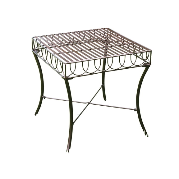 Pemberly Row Powder Coated Iron Metal Patio Side Table in Bronze