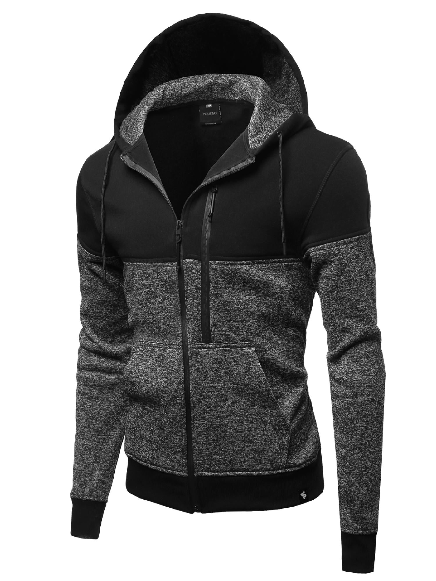 FashionOutfit Men's Fine Quality Plush Fleece Lined Zip up Hoodie