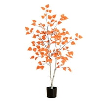 Nearly Natural Paper Birch Fall Harvest Artificial Potted Tree - 4'