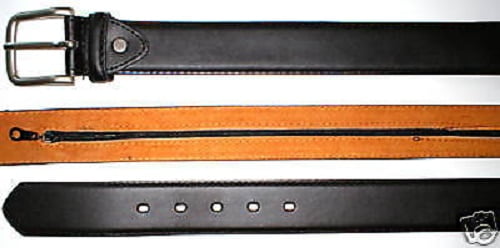 men's belt with hidden zipper