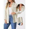 thumbnail image 2 of DARING DIVA Women's Plaid Jacket Tweed Button Down Loose Winter Shacket XS White, 2 of 6
