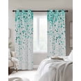 thumbnail image 4 of Turquoise Polka Dot Blackout Curtains for Bedroom Living Room Darkening Curtains 63 Inches Long Abstract Modern Art Dots Watercolor Window Curtain 2 Panels Set Window Treatment Grommet Drapes 42"x63", 4 of 9