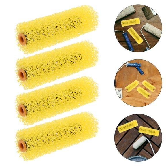 PENIKOKO 10Pcs Yellow Refillable Paint Roller for Textured Walls and Ceilings with Embossed Pattern