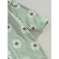 thumbnail image 6 of GXFC Infant Girl Fall Jumpsuits 3M 6M 9M 12M 18M Baby Girl Long Sleeve Buttons Down Daisy Print Bodysuit with Headband Autumn Clothing for Newborn Girl, 6 of 8