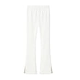 thumbnail image 7 of Girls Split Flare Pants Solid Color High Waist Stretchy Yoga Trousers Kids Casual Slim Comfy Long Pants White 5-6 Years, 7 of 7