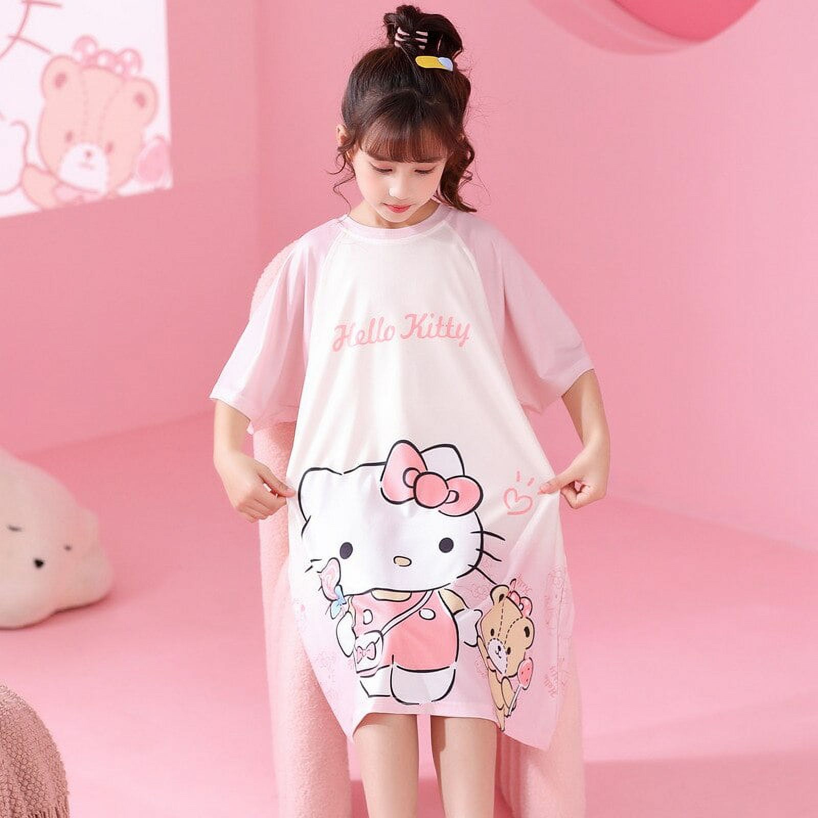 Sanrios Printed Girls' Summer Ice Silk Pajamas Dress Anime My Melody ...