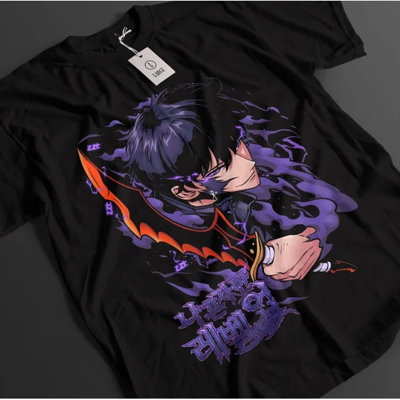 RARE Solo Leveling Shirt Sung Jinwoo Tshirt Haein T-Shirt Beru Top Igris Anime Tee