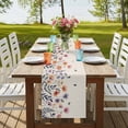 thumbnail image 4 of Spring Floral Table Runner, Elegant Pastoral Flowers Watercolor Botanical Cotton Linen Table Runners 108 Inches Long, Dresser Scarf Runner for Dining/Living Room/Kitchen/Square Tables 13''x108'', 4 of 9