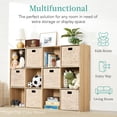 thumbnail image 4 of Organizador de almacenamiento Best Choice Products, 6 cubos, color nogal, 4 of 8