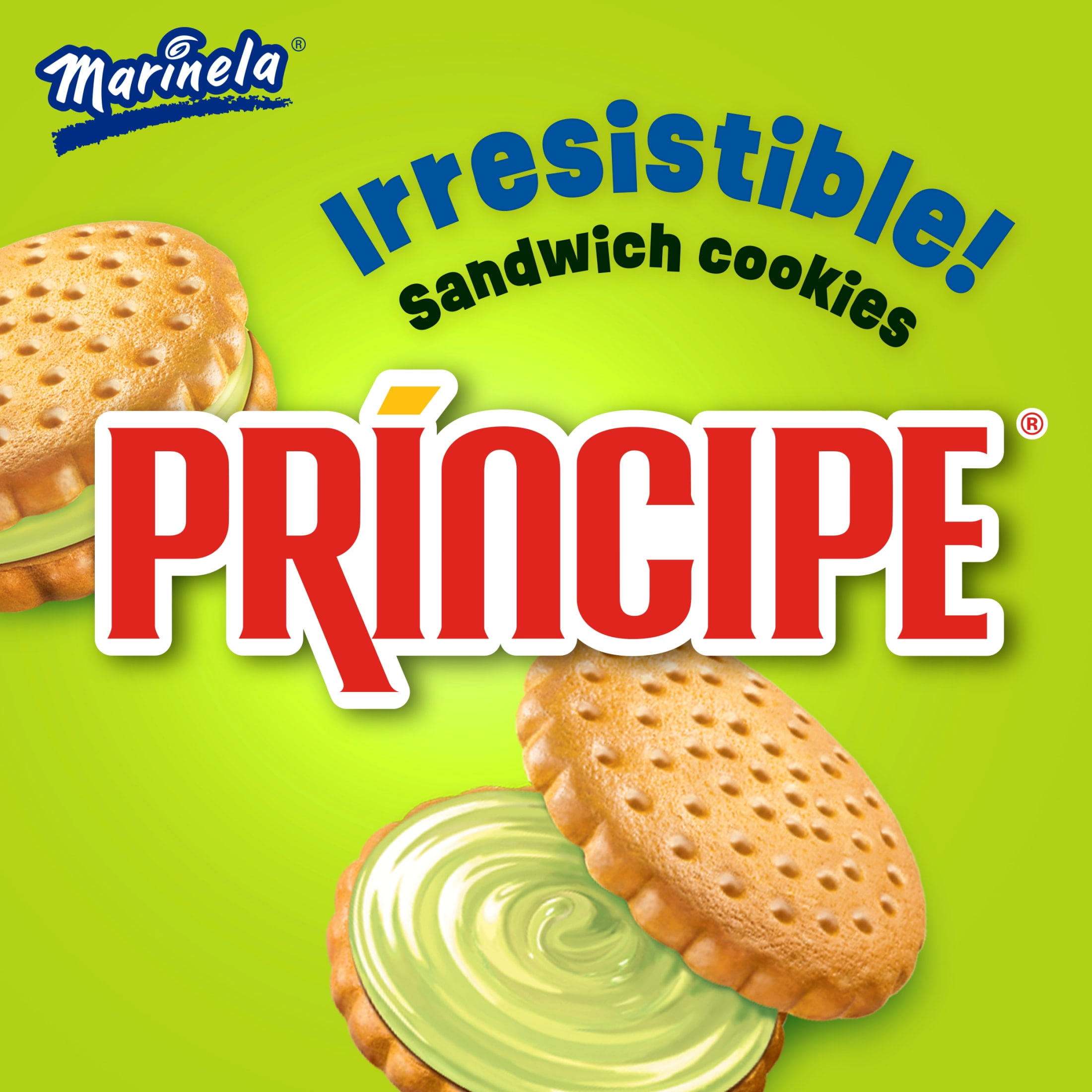 Marinela Principe Lime Flavored Sandwich Cookies, 8 count, 2.96 oz