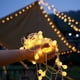 thumbnail image 3 of Guirnalda de luces solares para exteriores, impermeable, 9,8 pies, luces de patio con 20 luces LED colgantes de globo de cristal para bodas, fiestas, camping (blanco cálido), 3 of 5