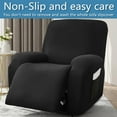 thumbnail image 3 of Clearance! 4-Piece Super Soft Recliner Cover Milk Silk Fitted Recliner Chair Cover Solid Color Recliner Sofa Cover Washable Furniture Protector on Clearance Black, 3 of 7