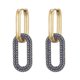 thumbnail image 1 of Pendientes de aro Yashi Geométrico Rectángulo Ovalado Dorado con circonitas azules reales, 1 of 4