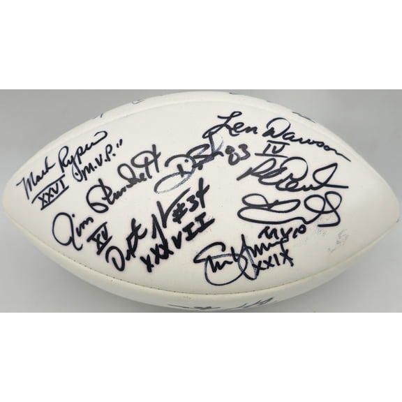 Super Bowl MVP's Autographed White Wilson NFL Football With 16 Signatures Including Joe Namath PSA/DNA #AB10133
